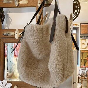 Anthropologie Holding Horses shearling handbag hobo bag